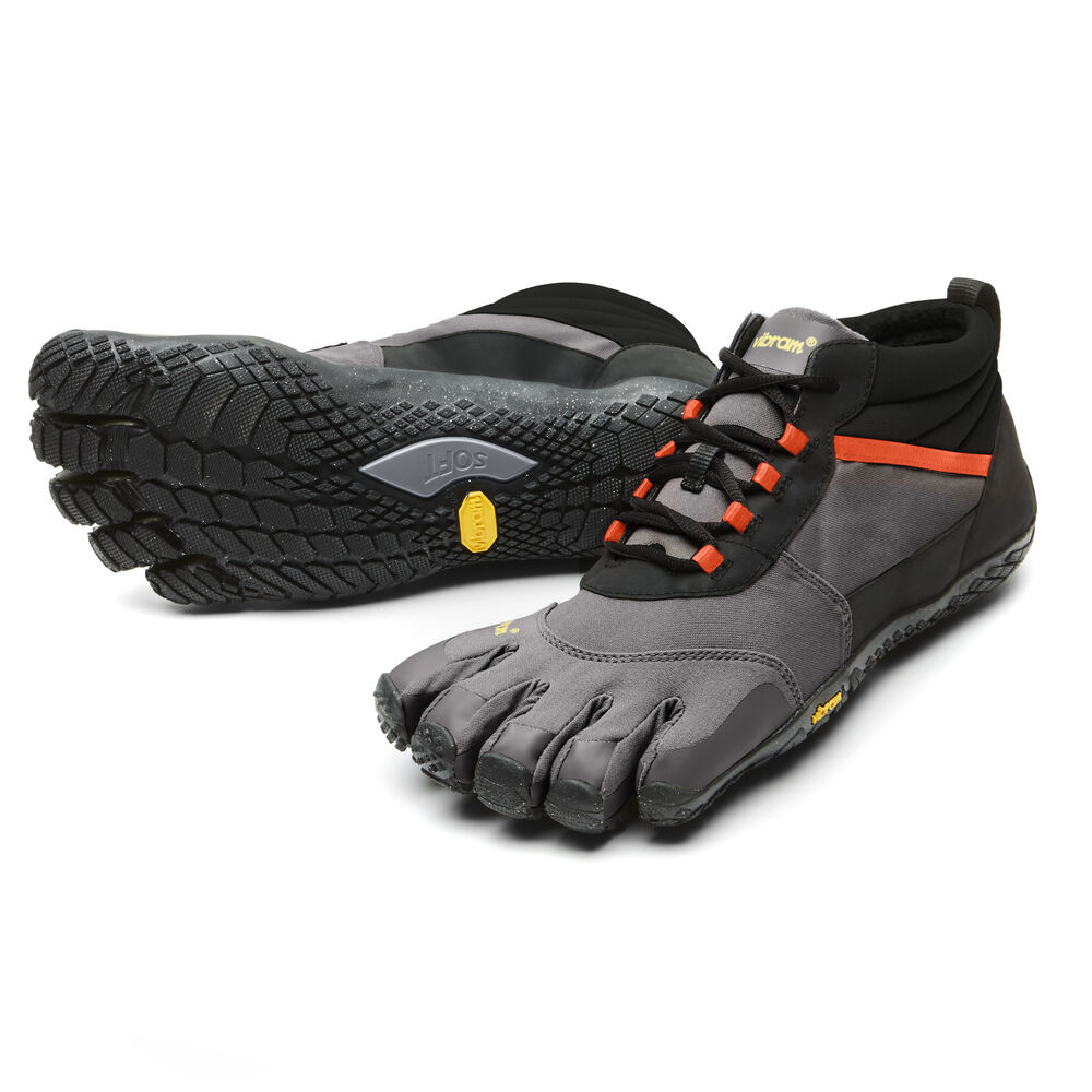 Vibram Fivefingers V-Trek Insulated Erkek Yürüyüş Ayakkabısı Siyah/Gri/Kırmızı,BZ6953107